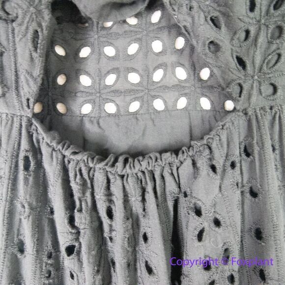 Eloquii Eyelet Dress With Sheer Detail black , size 14 - Picture 11 of 16